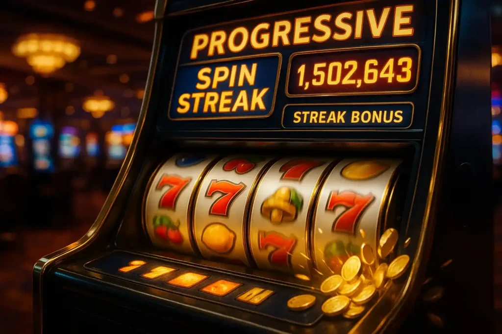 What is a progressive spin streak bonus?